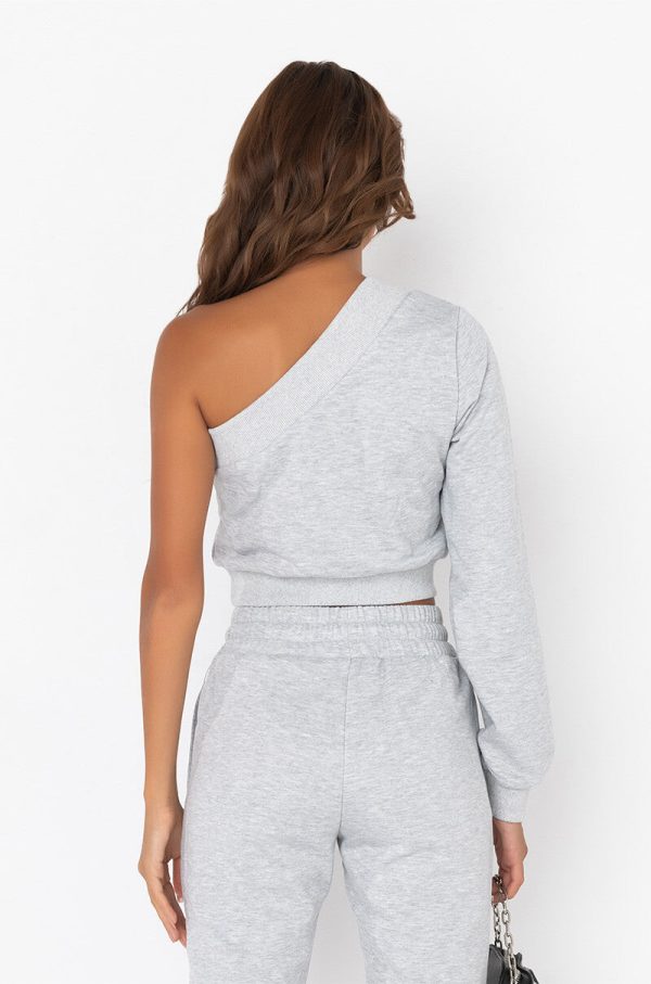 A MOMENT APART OFF THE SHOULDER SWEATSHIRT HEATHER GREY Sale