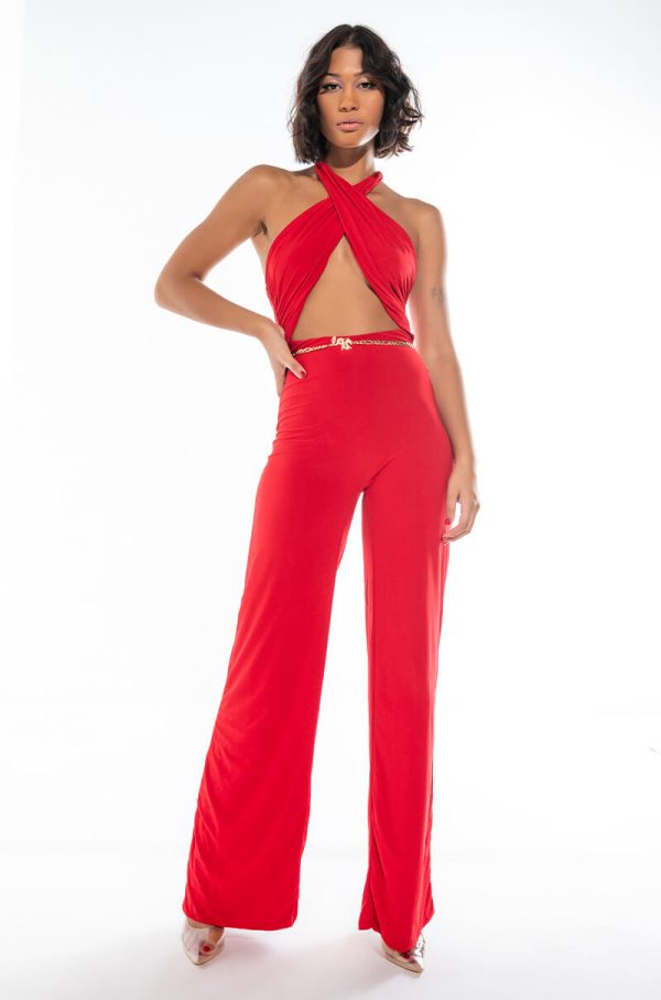 MY ALL WIDE LEG JUMPSUIT RED Cheap