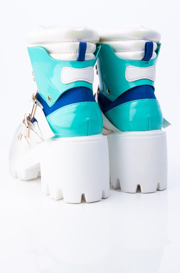 CALLIN U MINE LACE UP BOOTIE BLUE Hot on Sale