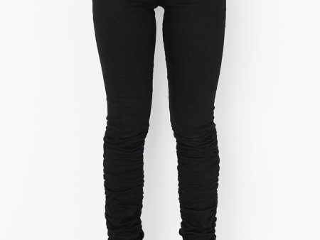 X.O HIGH RISE STACKED DENIM BLACK Cheap