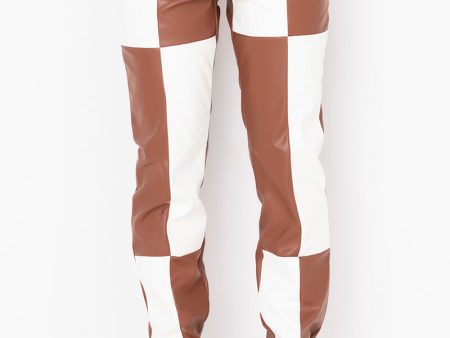 YES OR NO WIDE LEG FAUX LEATHER PANTS Online now