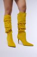 AZALEA WANG PAVETTA YELLOW FAUX SUEDE SLOUCH BOOT Online