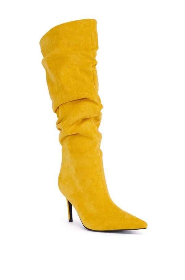 AZALEA WANG PAVETTA YELLOW FAUX SUEDE SLOUCH BOOT Online