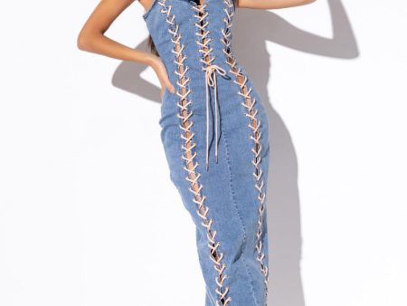 3 IS BETTER THAN 2 MAXI LACE UP DRESS Online now