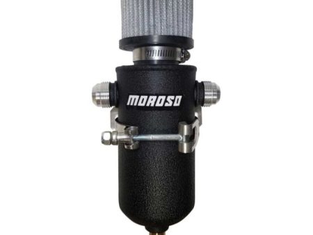 Moroso 10AN Male Fittings Catch Can Breather Tank - Black Powder Coat Online now