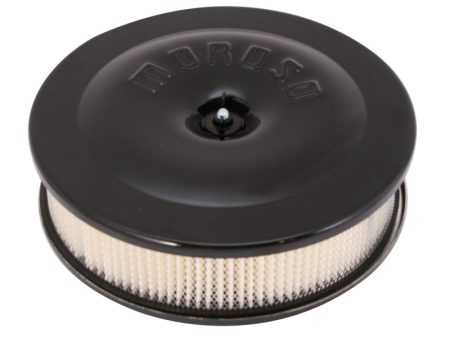 Moroso Race Street Air Cleaner - 8-1 2in x 2-3 8in Filter - Aluminum - Black Powder Coat Discount