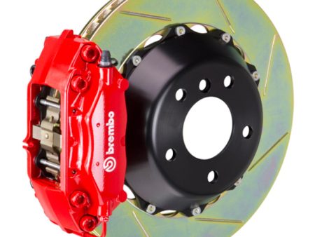 Brembo 91-94 964 Turbo 3.6 Turbo Rear GT BBK 4 Piston Cast 345x28 2pc Rotor Slotted Type-1-Red For Cheap