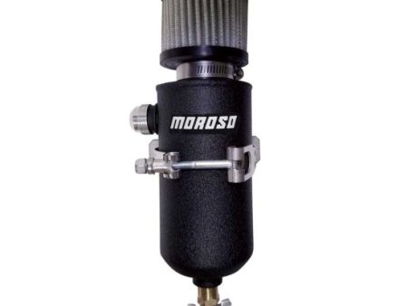 Moroso 12AN Male Catch Can Breather Tank - Black Powder Coat Fashion