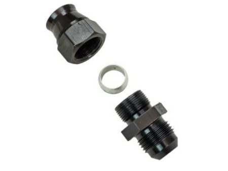 Moroso Aluminum Fitting Adapter 8AN Male to 1 2in Tube Compression - Black For Sale