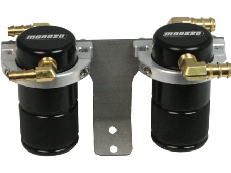 Moroso 04-07 Subaru STi (w Front Mount Intercooler) Air Oil Separator Catch Can - Billet Alum -Black Online Sale