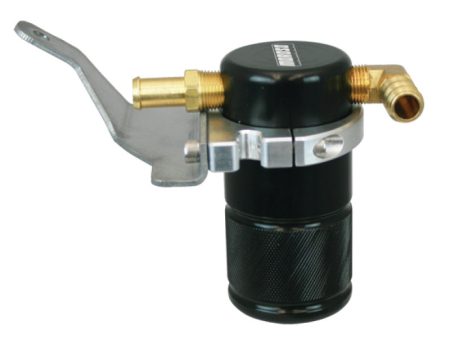 Moroso 07-11 Jeep 3.8L JK Air Oil Separator Catch Can - Small Body - Billet Aluminum - Black Finish Hot on Sale