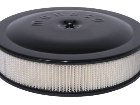 Moroso Racing Air Cleaner - 14in x 3in Filter - Aluminum - Black Powder Coat Online Sale