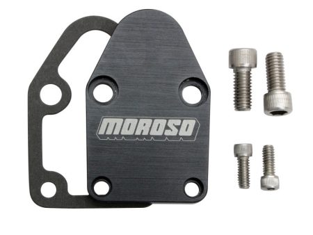 Moroso Chevrolet Small Block Fuel Pump Block-Off Plate w Gaskets - Billet Aluminum Online now